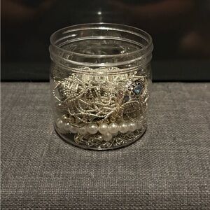 Silver themed mystery jewelry jar